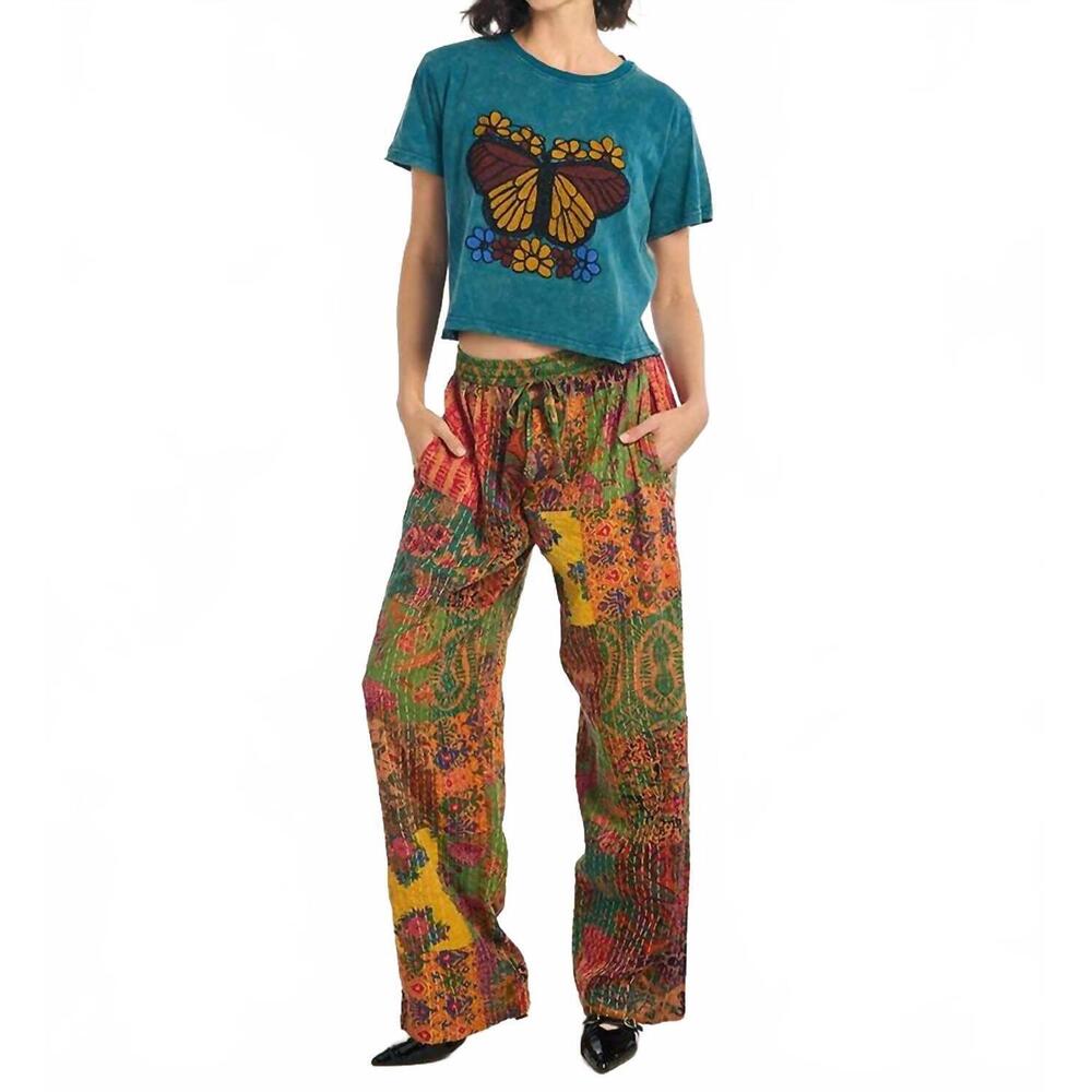 NEW KATHMANDU IMPORTS cotton patchwork pant in multicolor